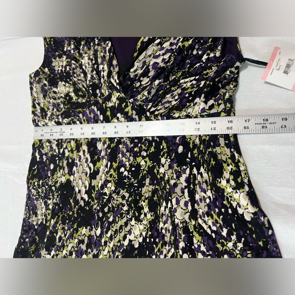 Kasper Dress Size 10, NWT purple, light green, black, white - Picture 9 of 13